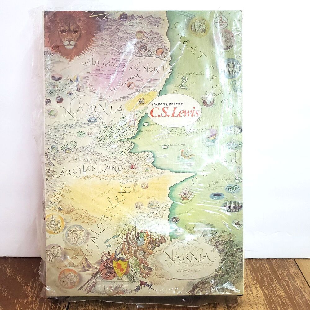 Vintage 1972 C.S. Lewis Map of Narnia Jigsaw Puzzle Underground No. N131 500+ Pc